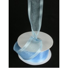 Organza Ribbon With Satin Edge , Antique Blue, 1-1/2 Inch x 25 Yards (1 Spool) SALE ITEM